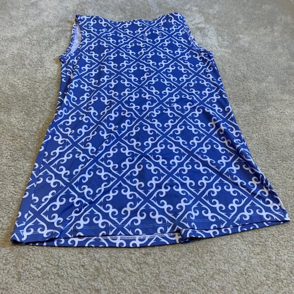 NWT Michelle Parisou Purple and White Sleeveless Tunic Size S - Picture 4 of 14